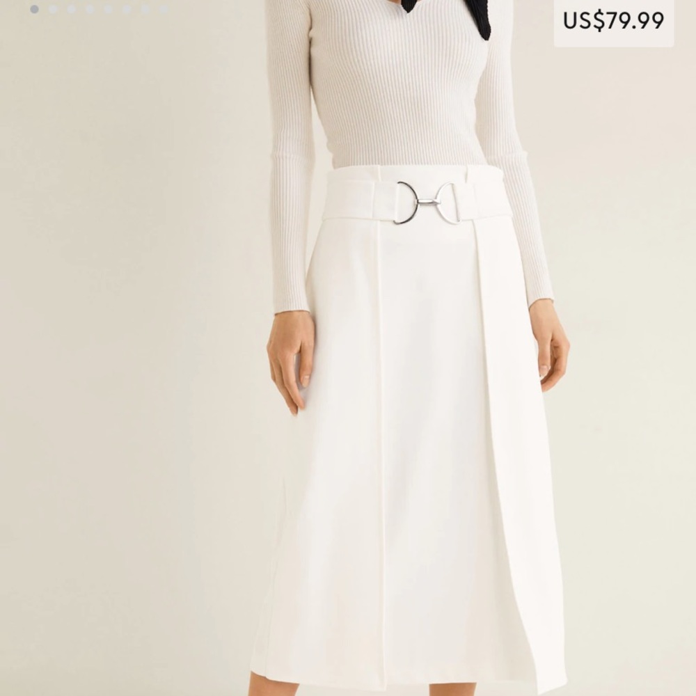 Mango Belt Midi Skirt